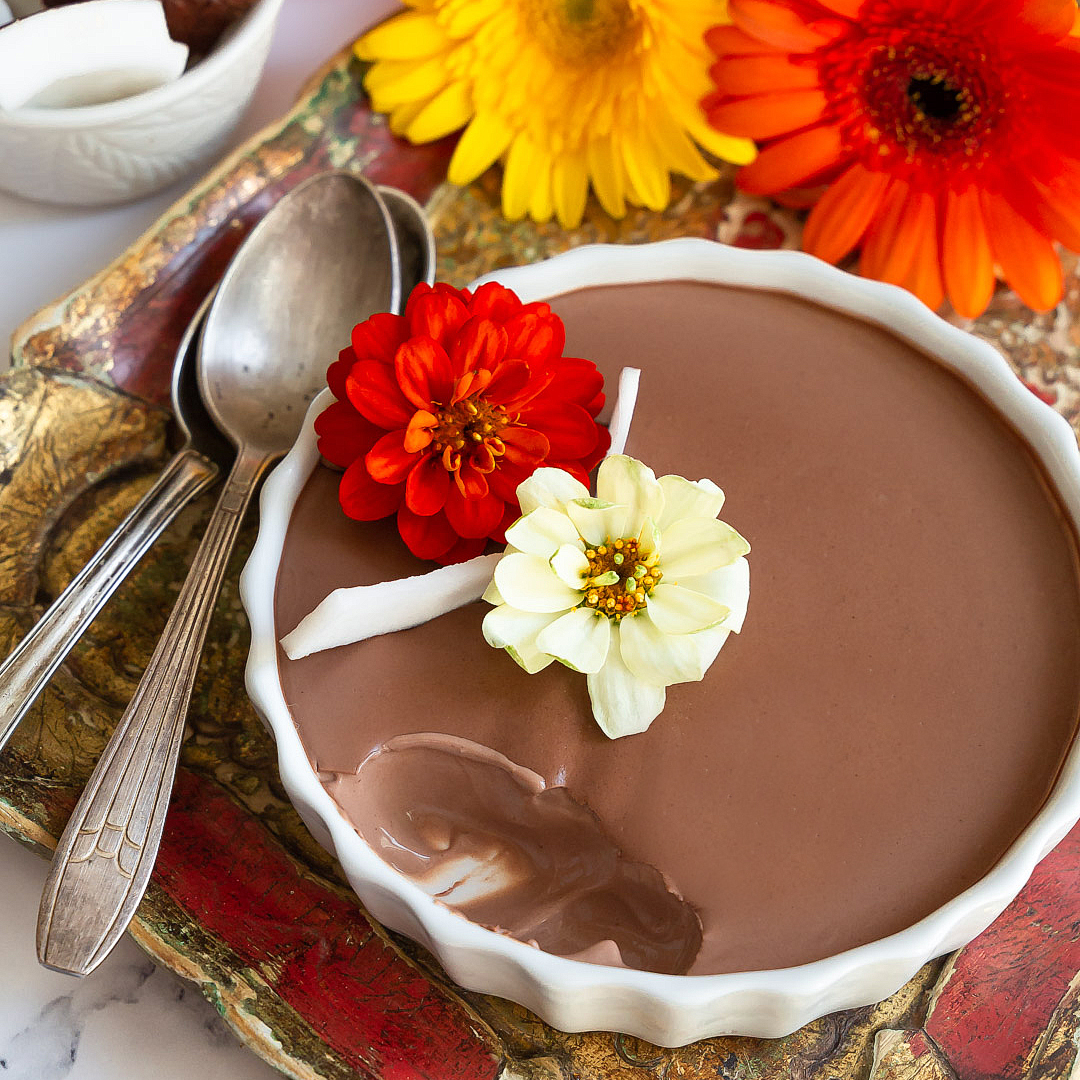 Immagine: Panna cotta al latte di cocco e cioccolato