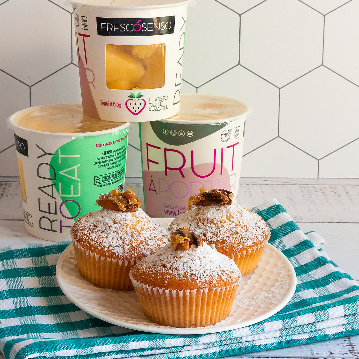 Immagine: Muffin yogurt, ananas Fresco Senso e noci caramellate