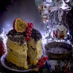 torta-di-natale-pan-di-spagna-vaniglia-gocce-cioccolato-curd-frutto-della-passione-panna-al-caffé-crumble-fondente-dolce-natalizio-contemporaneo-food
