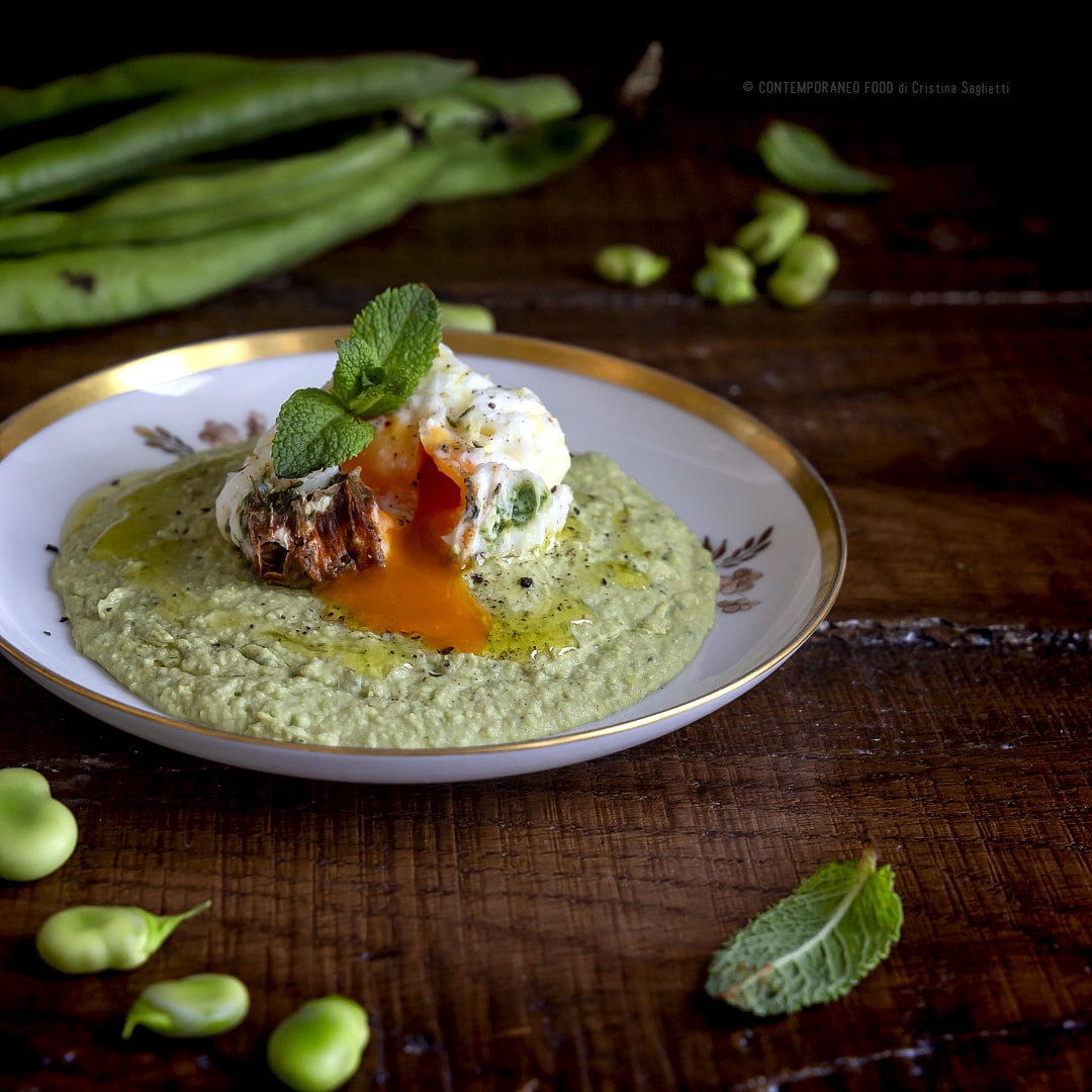uovo-poche-su-crema-fave-ricetta-facile-veloce-vegetariana-contemporaneo-food