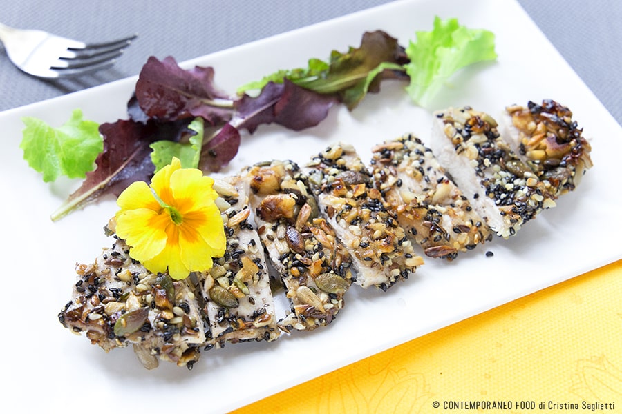 pollo-impanato-con frutta-secca-ricetta-facile-contemporaneo-food