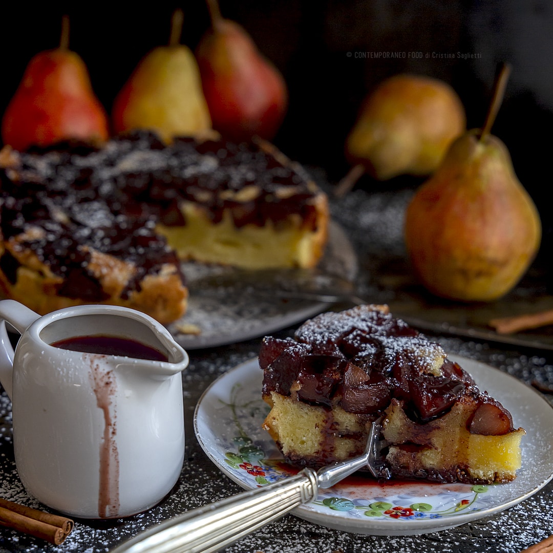 torta-morbida-alla-vaniglia-con-pere-cotte-nel-vin-brulé-contemporaneo-food