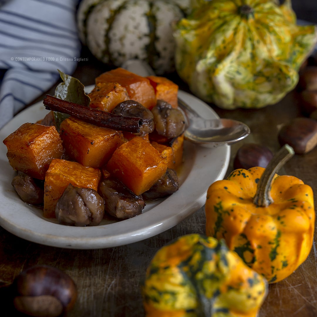 zucca-con-castagne-e-cannella-allo-sciroppo-acero-contorno-facile-ricetta-vegetariana-contemporaneo-food