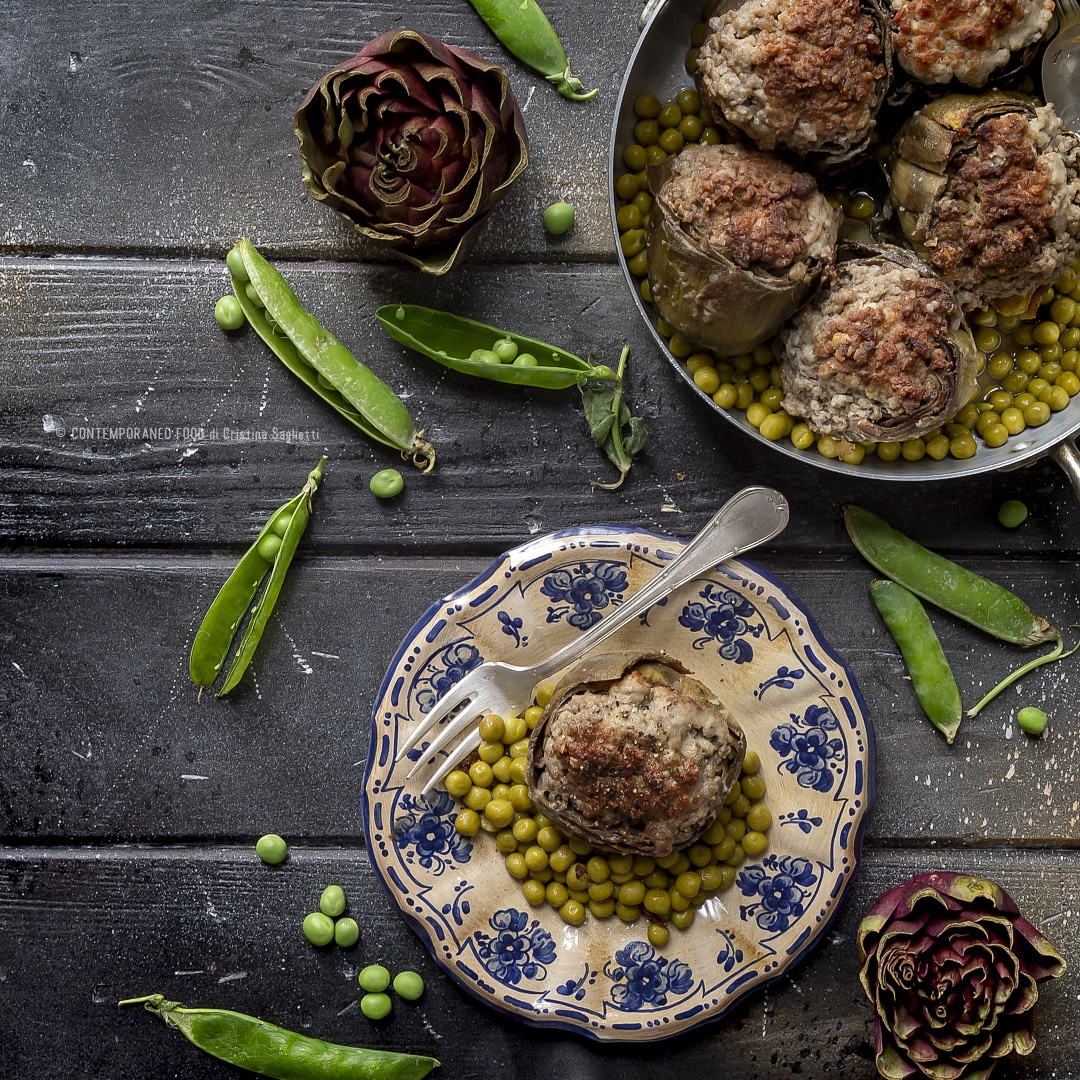 Immagine: Carciofi ripieni con piselli al profumo di aneto