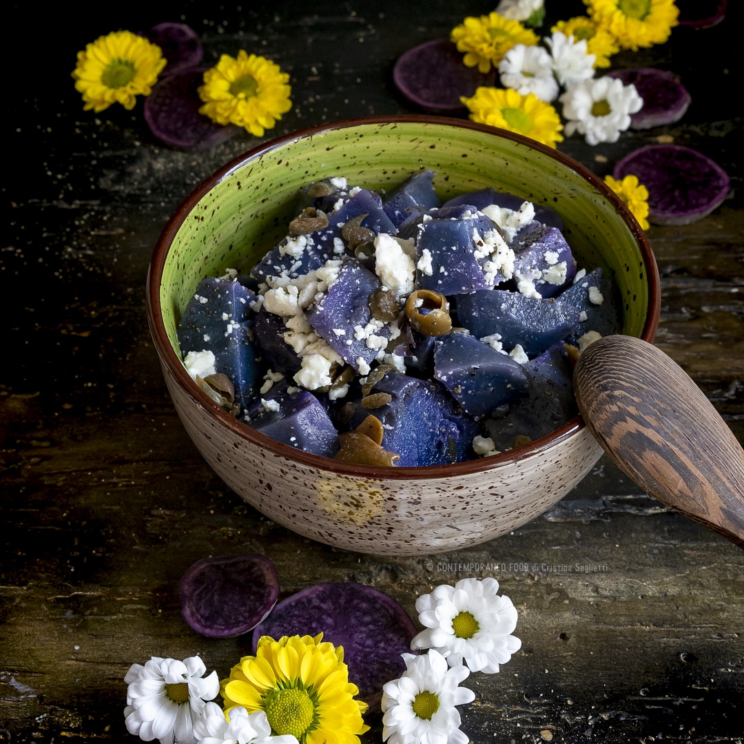 insalata-patate-viola-feta-taggiasche-contorno-superfood-ricette-light-contemporaneo-food