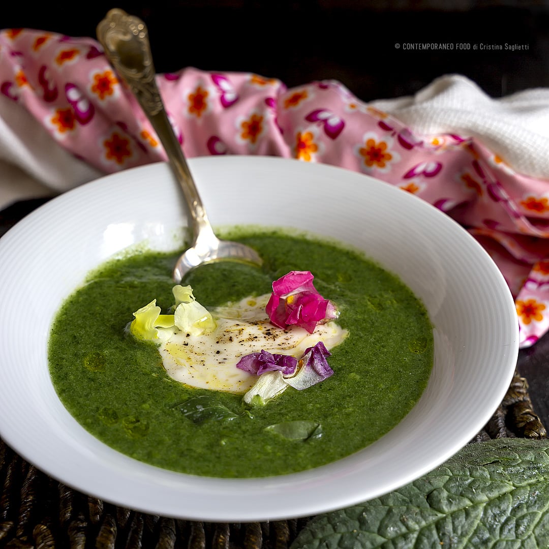crema-di borragine-stracchino-ricetta-veloce-facile-ricetta-light-vegetariana-contemporaneo-food