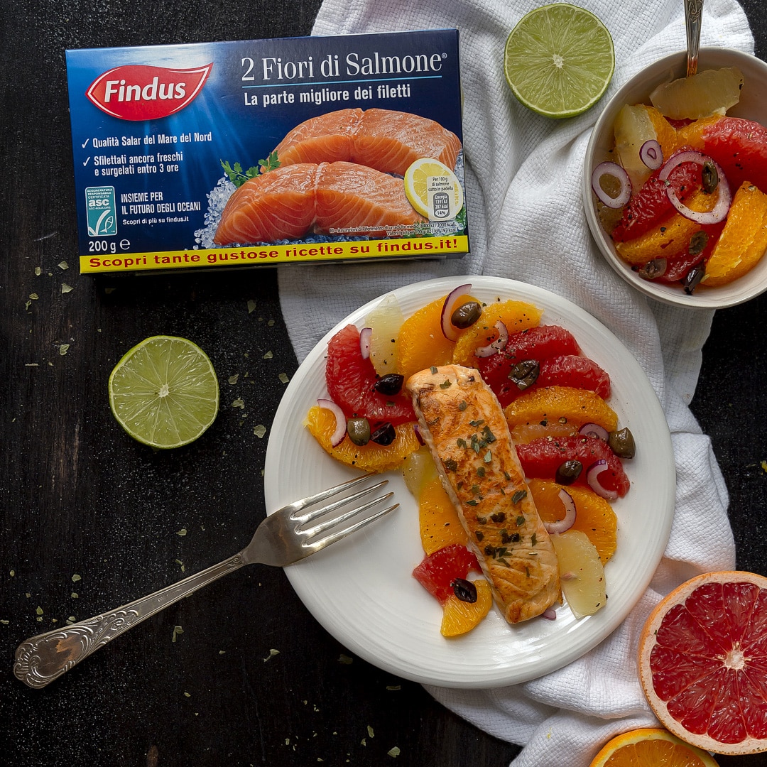 Immagine: Fiori di salmone Findus con insalata di agrumi