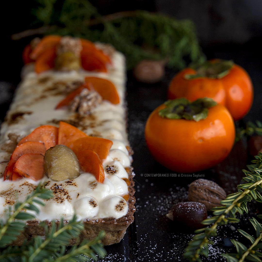 crostata-con-frolla-alla-farina-di-farro-castagne-coulis-di-cachi-al-rum-crema-al-mascarpone-vaniglia-brulé-merenda-dolce-dessert-contemporaneo-food