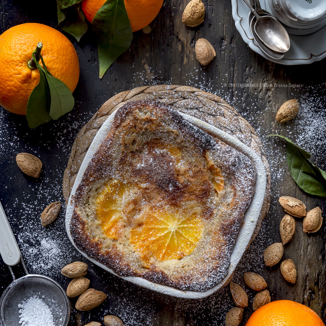 Immagine: Clafoutis dal cuore morbido di mandorle e arance