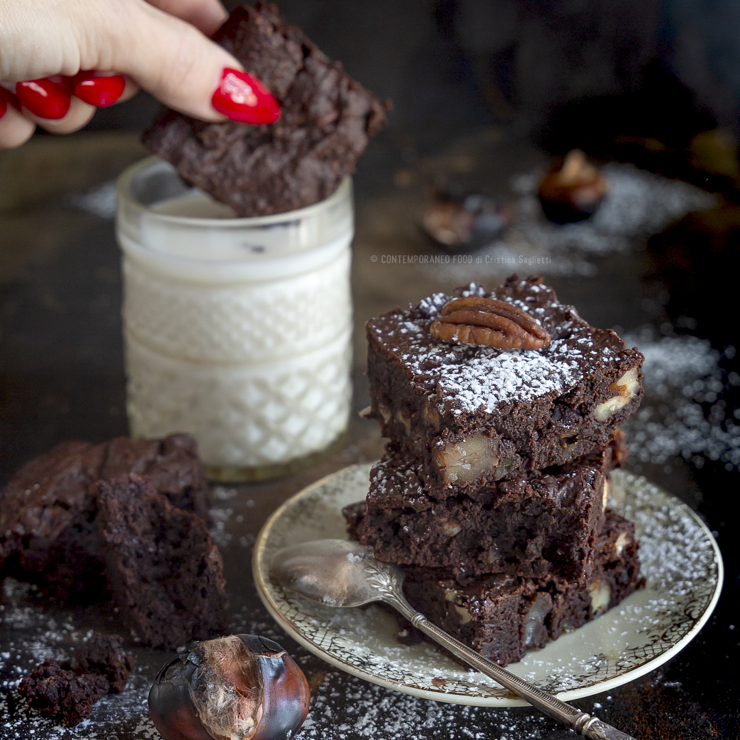 brownie-cioccolato-castagne-noci-pecan-merenda-colazione-ricetta-facile-contemporaneo-food