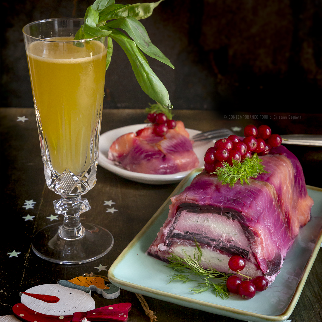 terrina-salmone-affumicato-robiola-dragoncello-barbabietola-antipasto-facile-veloce-natale-capodanno-contemporaneo-food