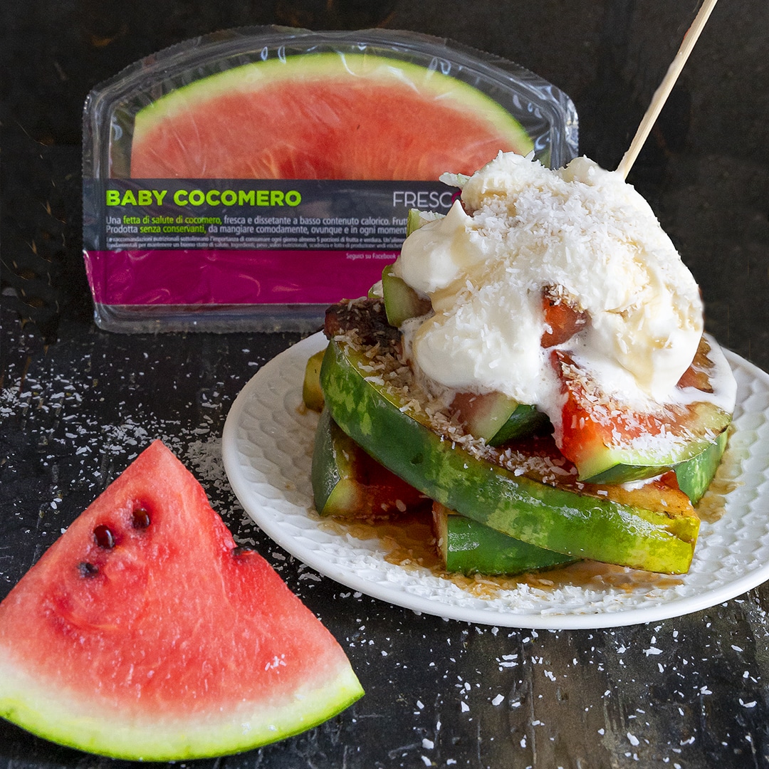 Immagine: Anguria grigliata con panna di latte di cocco e sciroppo d’acero: la frutta di Fresco Senso