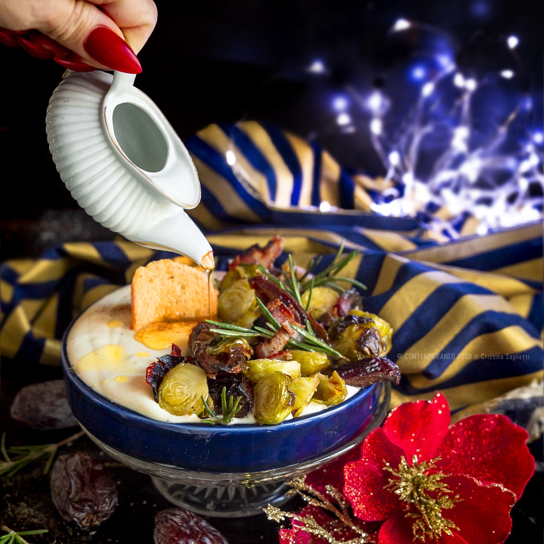 crema-montata-al-formaggio-datteri-arrotolati-nel-bacon-cavolini-bruxelles-al-forno-ricetta-facile-natale-contemporaneo-food