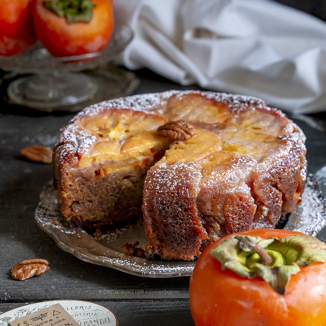 torta-blondie-ai cachi-noci-pecan-miele-rum-merenda-contemporaneo-food