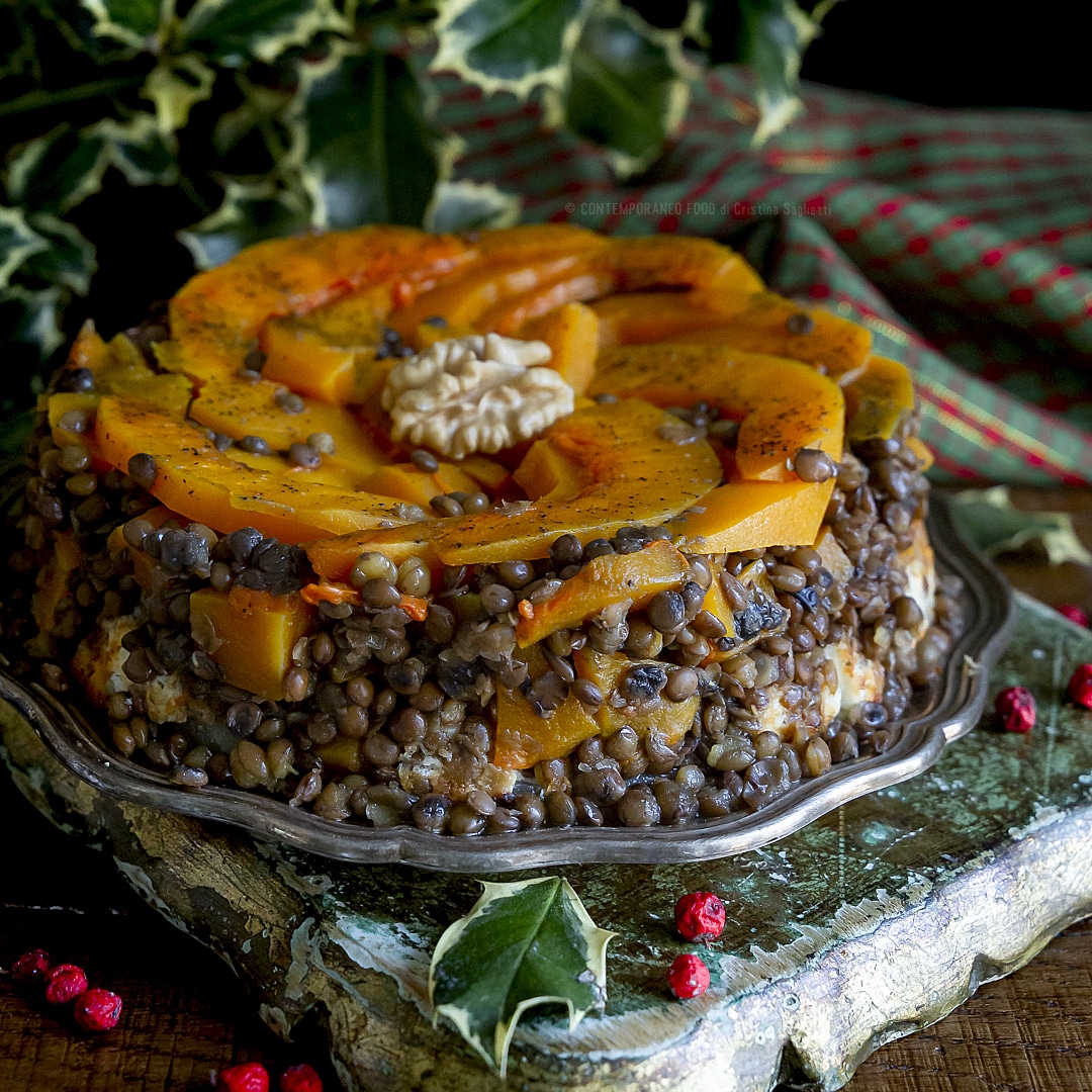 torta-lenticchie-zucca-sformato-vegerarino-secondo-capodanno-contemporaneo-food