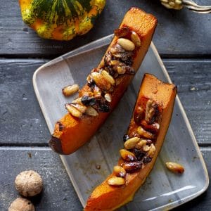 zucca-arrosto-frutta-secca-miele-ricetta-vegetariana-facile-leggera-contemporaneo-food