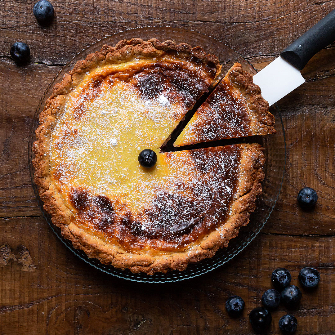 Immagine: Crostata lievitata ai mirtilli e crema di mascarpone