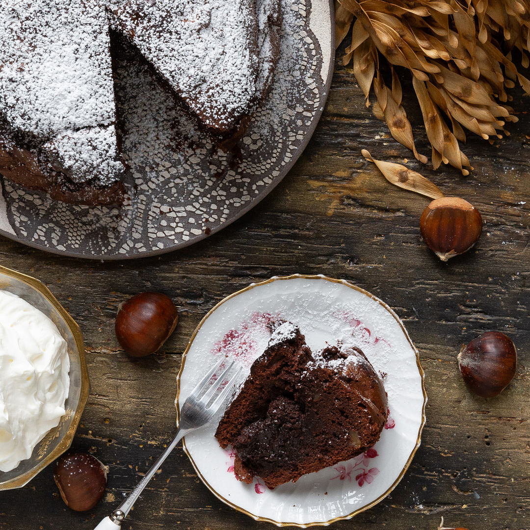 Immagine: Torta fondente cioccolato e castagne senza glutine e senza lattosio